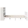 Bookcase Bed without Mattress - White 120x190 cm Small Double