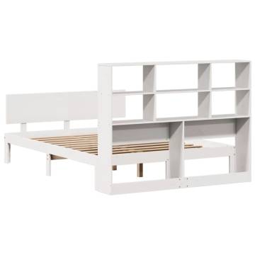 Bookcase Bed without Mattress - White 120x190 cm Small Double