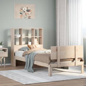 Bookcase Bed 90x200cm - Solid Pinewood Frame | HipoMarket