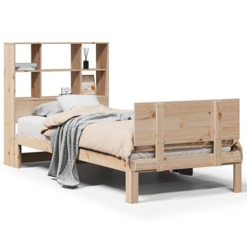 Bookcase Bed 90x200cm - Solid Pinewood Frame | HipoMarket