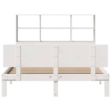 Bookcase Bed Without Mattress - White King Size 150x200 cm