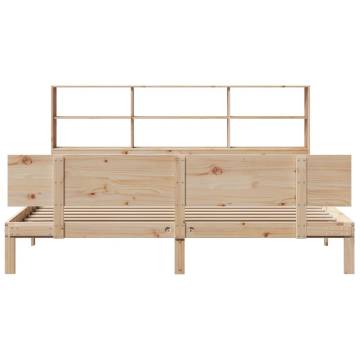 Bookcase Bed 200x200cm - Solid Pine Wood | Hipo Market