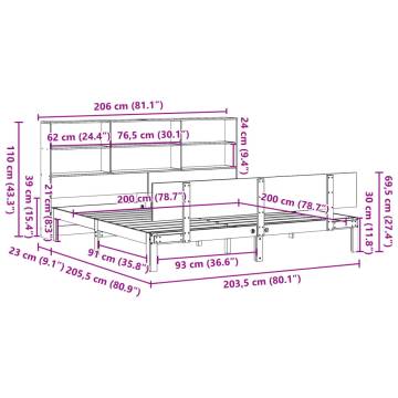 Bookcase Bed 200x200cm - Solid Pine Wood | Hipo Market