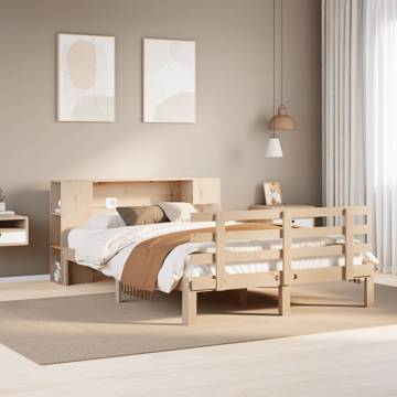 Bookcase Bed without Mattress 140x190cm | Solid Wood Pine