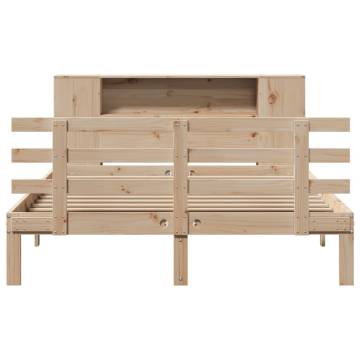 Bookcase Bed without Mattress 140x190cm | Solid Wood Pine