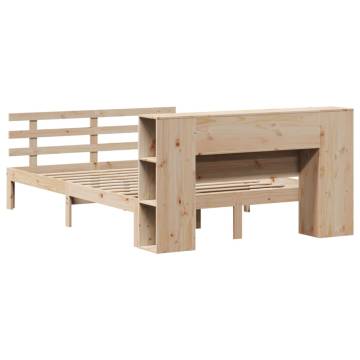 Bookcase Bed without Mattress 140x190cm | Solid Wood Pine