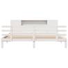 Bookcase Bed Without Mattress - Solid Pine, White, 200x200cm