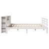 Bookcase Bed Without Mattress - Solid Pine, White, 200x200cm