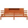 Bookcase Bed without Mattress - Solid Pine Wax Brown 180x200 cm