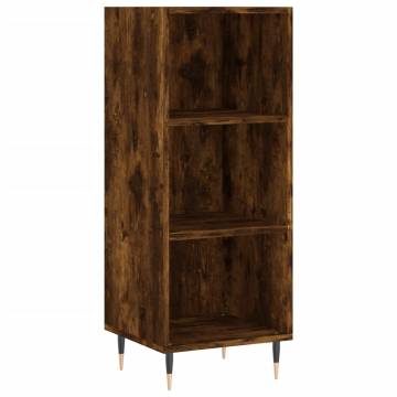 Stylish Highboard Smoked Oak - Engineered Wood - 34.5x34x180 cm