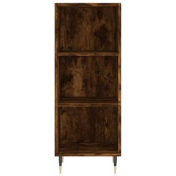 Stylish Highboard Smoked Oak - Engineered Wood - 34.5x34x180 cm