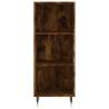 Stylish Highboard Smoked Oak - Engineered Wood - 34.5x34x180 cm