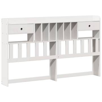 Bookcase Bed without Mattress - White 180x200 cm Super King