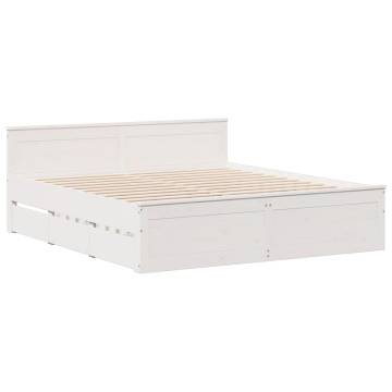 Bookcase Bed without Mattress - White 180x200 cm Super King