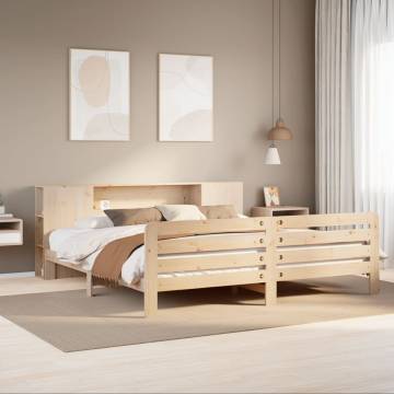 Solid Wood Pine Bed Frame 200x200 cm - No Mattress Included