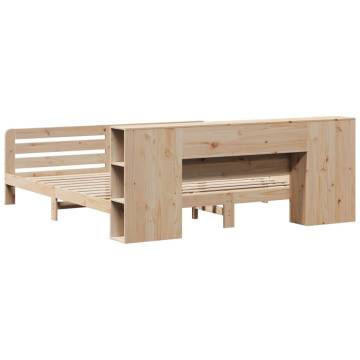 Solid Wood Pine Bed Frame 200x200 cm - No Mattress Included