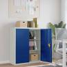 Light Grey & Blue File Cabinet - 90x40x105 cm Steel Storage