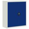 Light Grey & Blue File Cabinet - 90x40x105 cm Steel Storage