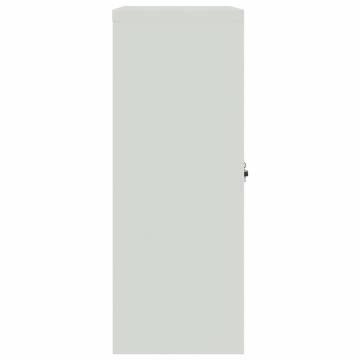 Light Grey & Blue File Cabinet - 90x40x105 cm Steel Storage