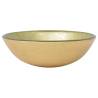 Stylish 42cm Gold Tempered Glass Basin | Hipomarket