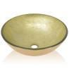 Stylish 42cm Gold Tempered Glass Basin | Hipomarket