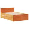 Bookcase Bed without Mattress - Wax Brown Solid Pine 120x200 cm