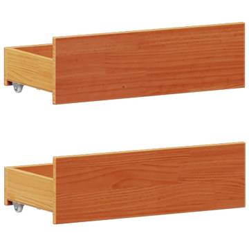 Bookcase Bed without Mattress - Wax Brown Solid Pine 120x200 cm