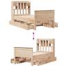 Bookcase Bed 90x200 cm Solid Pine - Stylish & Practical