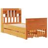 Bookcase Bed without Mattress - Solid Pine, Wax Brown 90x200 cm