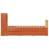 Bookcase Bed without Mattress - Solid Pine, Wax Brown 90x200 cm