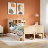  Bookcase Bed without Mattress 120x190 cm Small Double Solid Wood Pine Colour natural Size 120 x 190 cm 