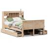 Bookcase Bed 120x190 cm - Solid Pine Wood | Hipo Market