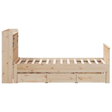 Bookcase Bed 120x190 cm - Solid Pine Wood | Hipo Market