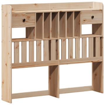 Bookcase Bed 120x190 cm - Solid Pine Wood | Hipo Market