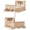 Bookcase Bed 120x190 cm - Solid Pine Wood | Hipo Market