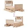 Bookcase Bed without Mattress - Solid Wood Pine 75x190 cm