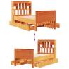 Bookcase Bed without Mattress - Wax Brown 75x190 cm | HipoMarket