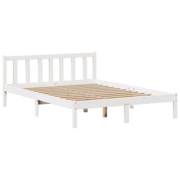 Bookcase Bed Without Mattress - White Pine 140x190 cm