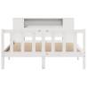 Bookcase Bed without Mattress - White Solid Wood Pine 120x200 cm