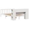 Bookcase Bed without Mattress - White Solid Wood Pine 120x200 cm