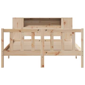 Bookcase Bed without Mattress 160x200 cm Solid Pine | HipoMarket