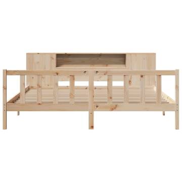 Bookcase Bed without Mattress 180x200 cm Super King Solid Wood