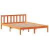 Bookcase Bed Without Mattress - Wax Brown Solid Pine 135x190 cm