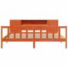 Bookcase Bed without Mattress - Solid Wood Pine - Wax Brown