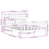 Bookcase Bed without Mattress 150x200 cm King - Solid Pinewood