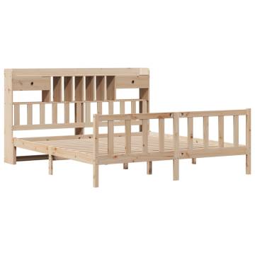 Bookcase Bed 200x200 cm - Solid Pinewood Frame | HipoMarket