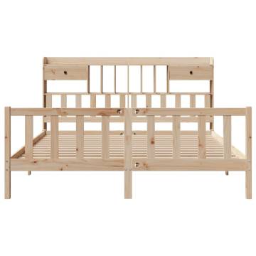 Bookcase Bed 200x200 cm - Solid Pinewood Frame | HipoMarket