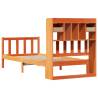 Bookcase Bed without Mattress - Wax Brown Solid Pine 75x190 cm