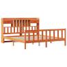 Bookcase Bed without Mattress - Solid Pinewood Wax Brown 180x200 cm