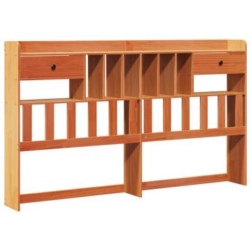 Bookcase Bed without Mattress - Solid Pinewood Wax Brown 180x200 cm